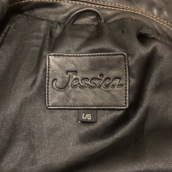 Black Leather Blazer Jacket Jessica Large - Picture 9 of 10